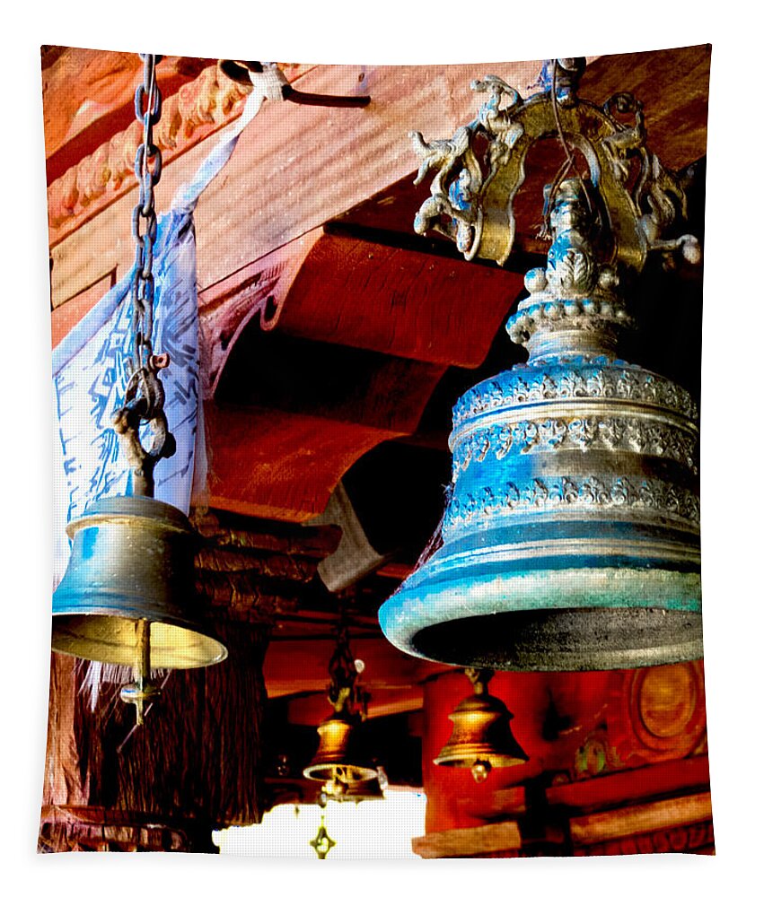 Bells Tapestry featuring the photograph Tibetan Bells by Greg Fortier