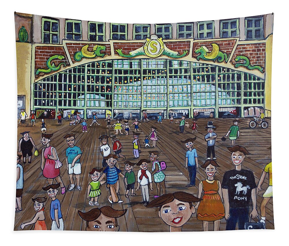 Asbury Park Tapestry featuring the painting Tillie is Everyone by Patricia Arroyo