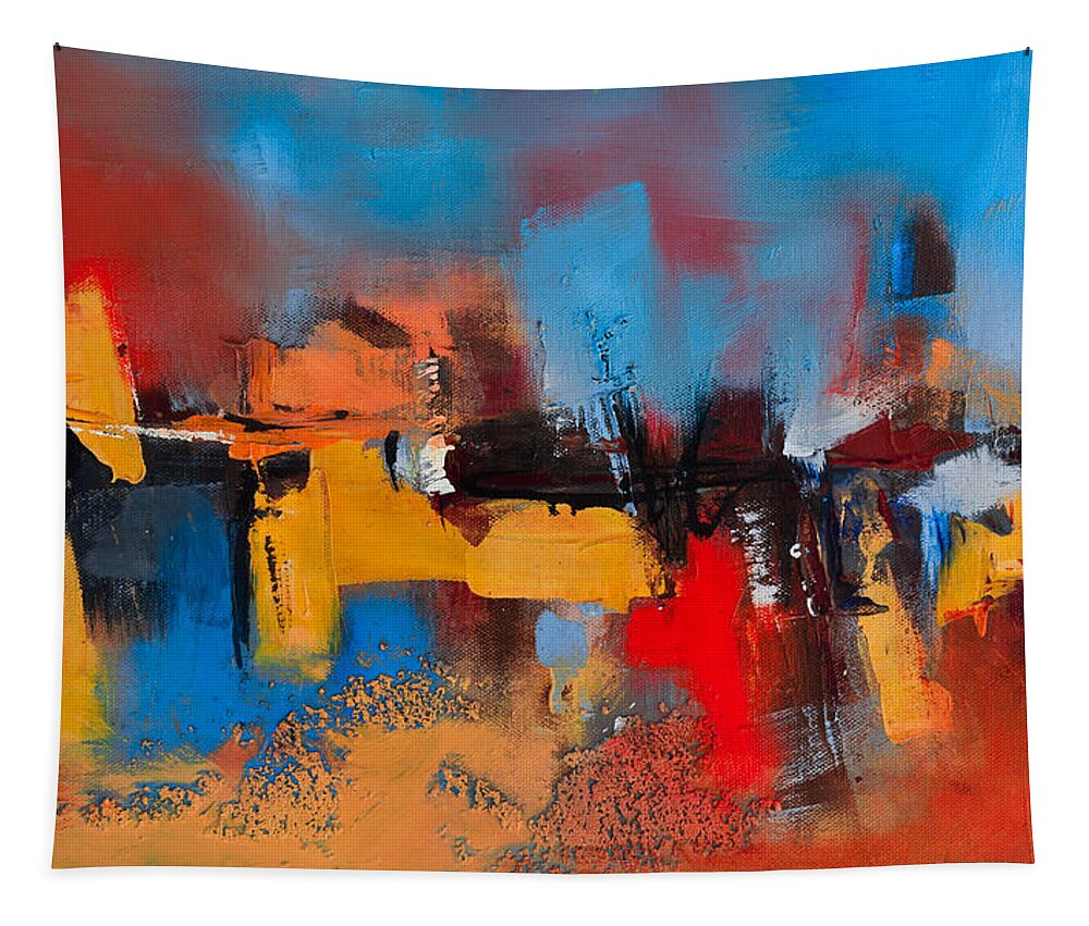 Abstract Tapestry featuring the painting Time to Time by Elise Palmigiani