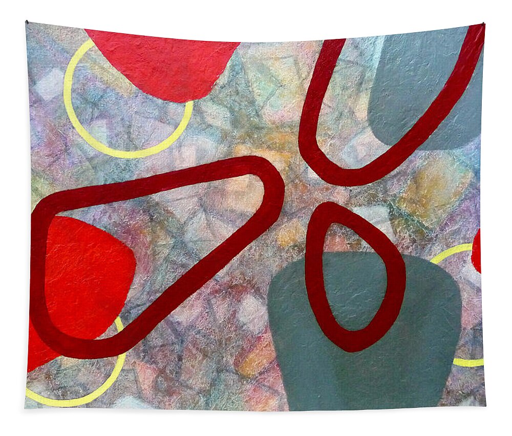 Abstract Tapestry featuring the painting Time Warp - For Mica by Jim Whalen