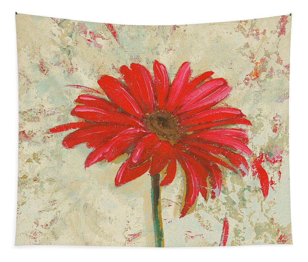 Tiny Tapestry featuring the digital art Tiny Flower Square I by Patricia Pinto
