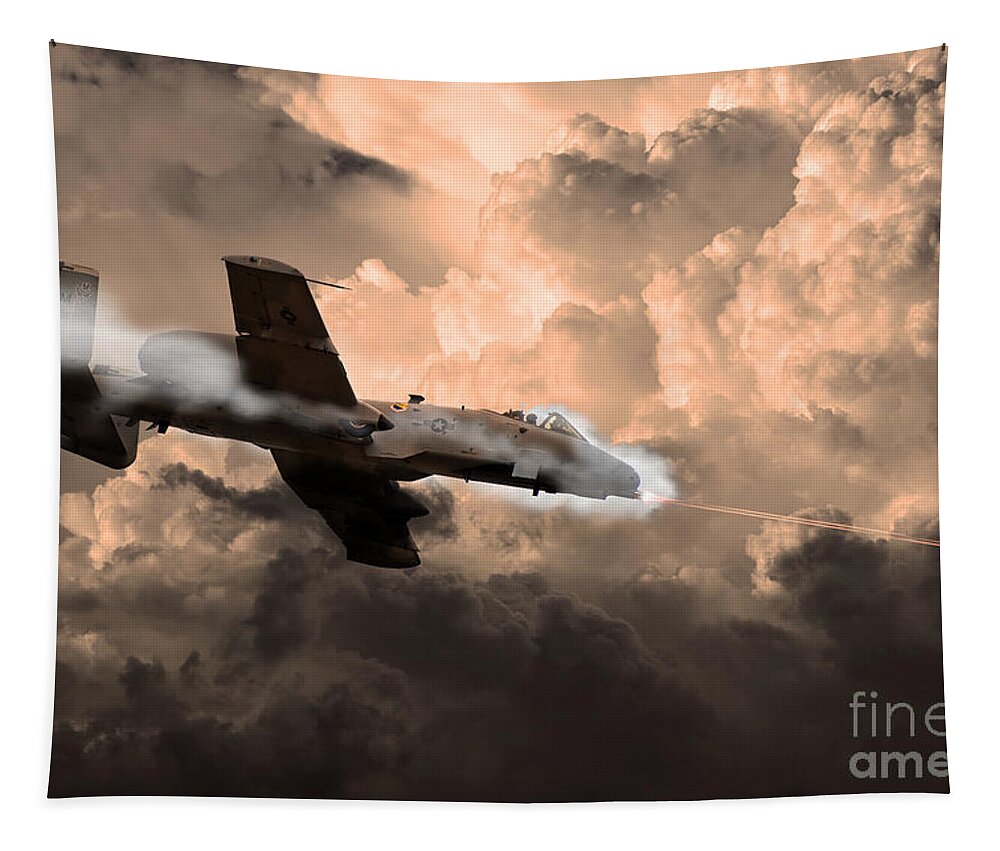 A10 Tapestry featuring the digital art Tipping In by Airpower Art