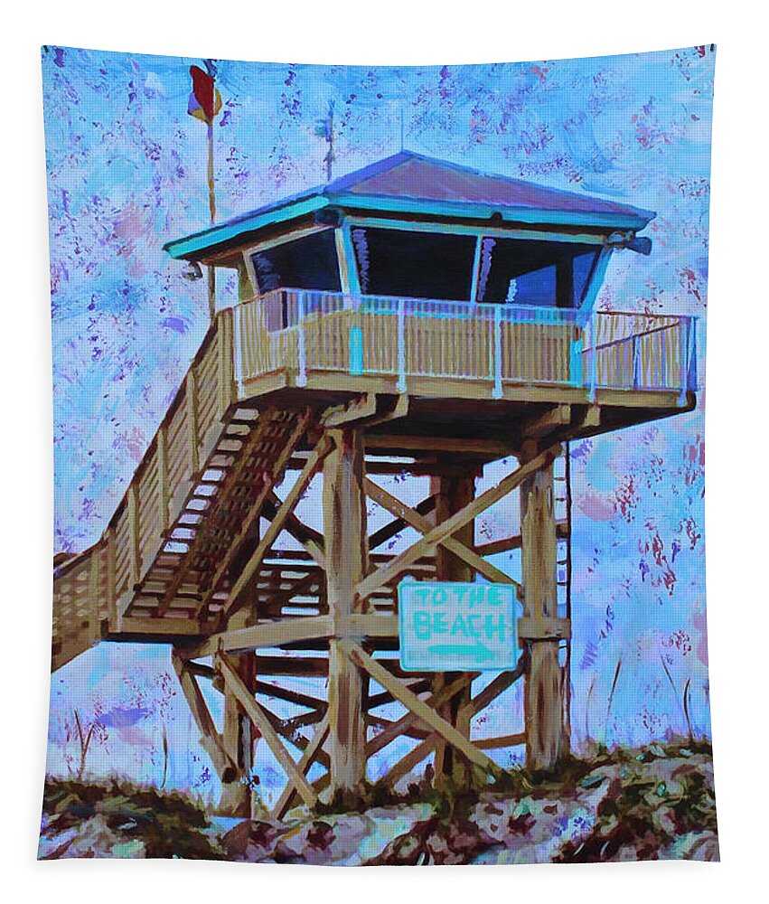 Beach Tapestry featuring the painting To The Beach by Deborah Boyd