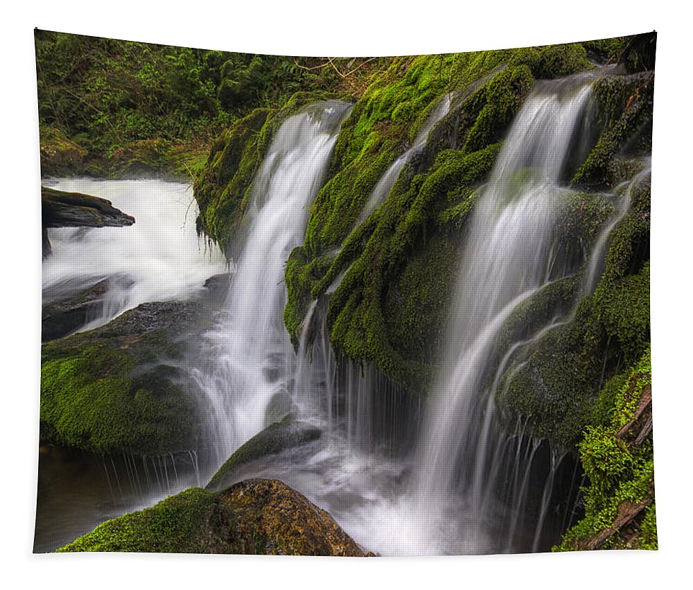 Tokul Creek Tapestry featuring the photograph Tokul Creek Cascades by Mark Kiver