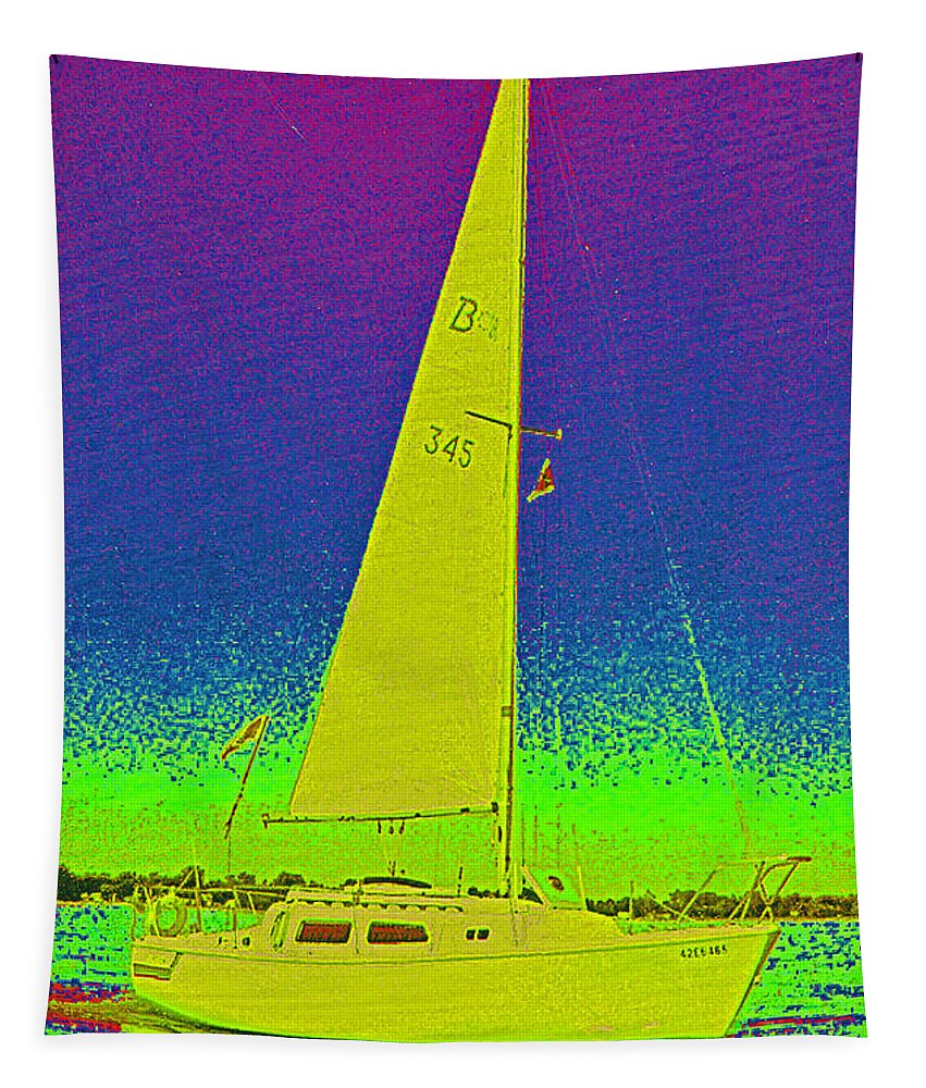 Tom Ray Tapestry featuring the photograph Tom Ray's Sailboat by First Star Art