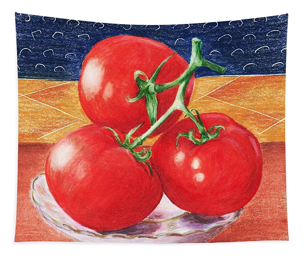 Weight Tapestry featuring the painting Tomatoes by Anastasiya Malakhova