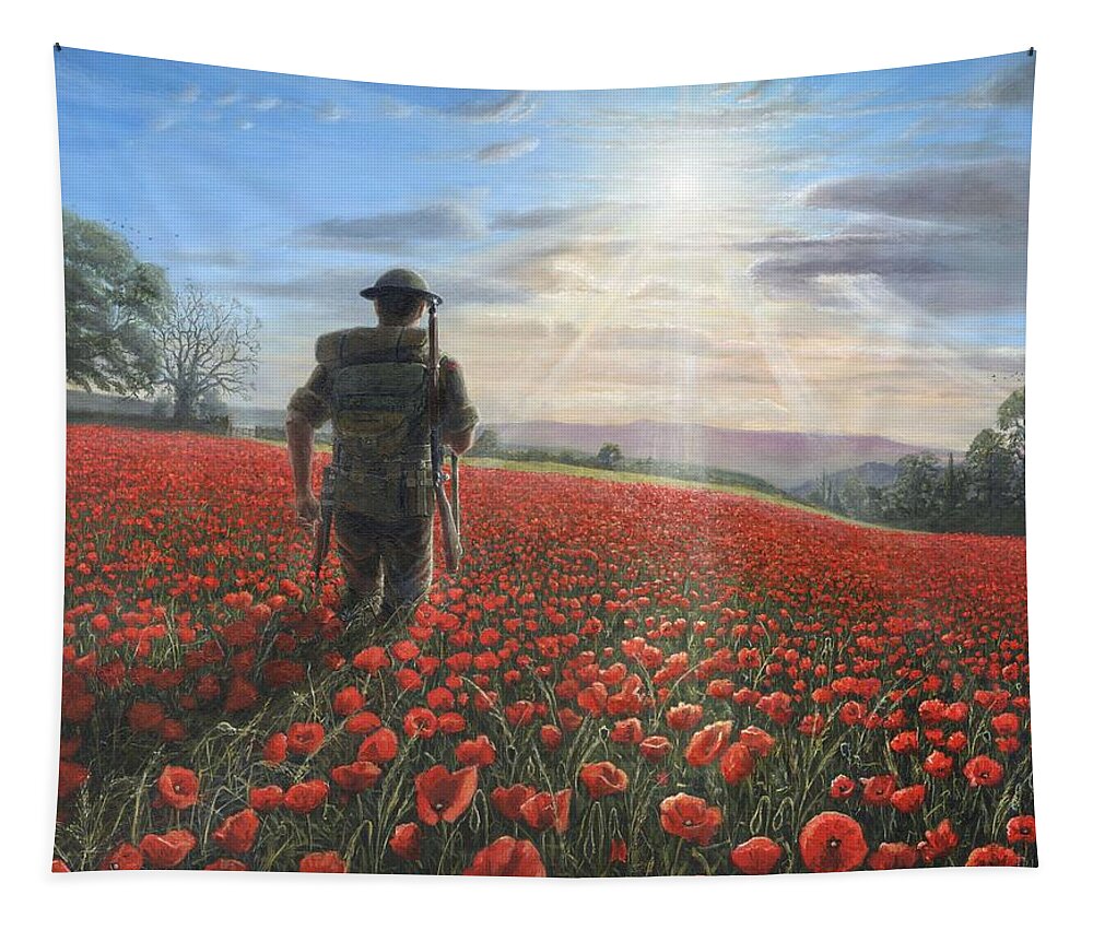 Landscape Tapestry featuring the painting Tommy by Richard Harpum