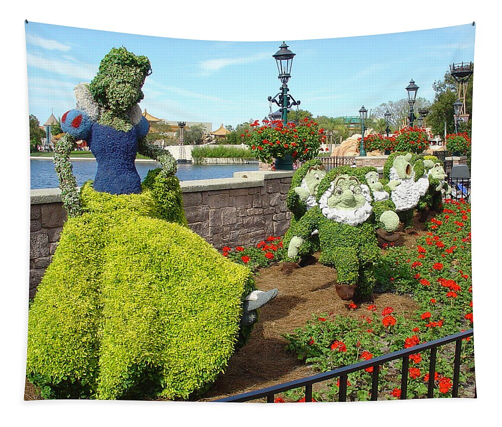 Epcot Tapestry featuring the photograph Topiary Snow White by David Nicholls