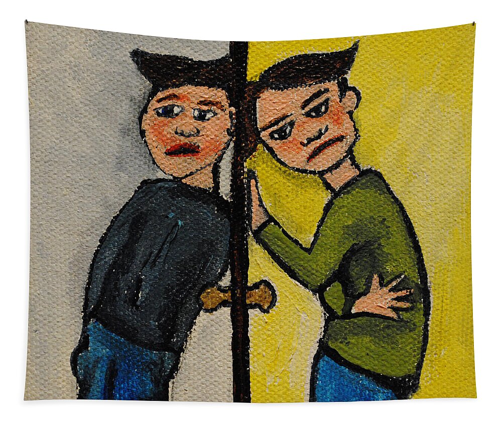 Tillie Tapestry featuring the painting Torn by Patricia Arroyo