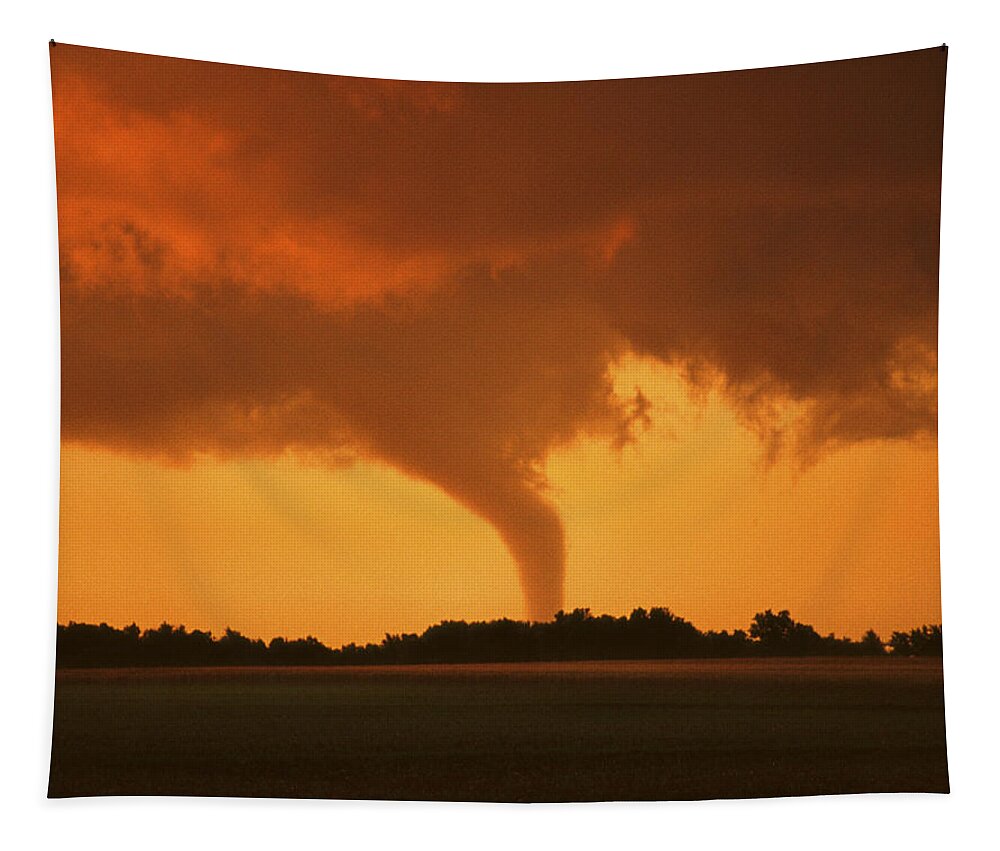 Tornado Tapestry featuring the photograph Tornado Sunset 11 x 14 crop by Jason Politte