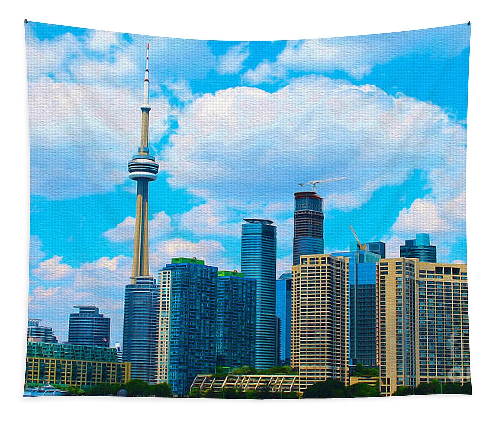 Summer Tapestry featuring the photograph Toronto Skyline in Summer by Nina Silver