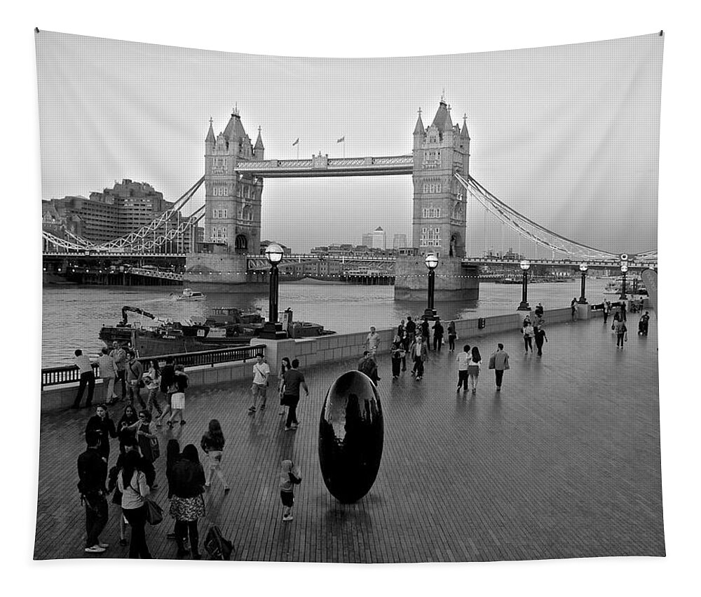 Tower Bridge Tapestry featuring the photograph Tower Bridge C1886 by Venetia Featherstone-Witty