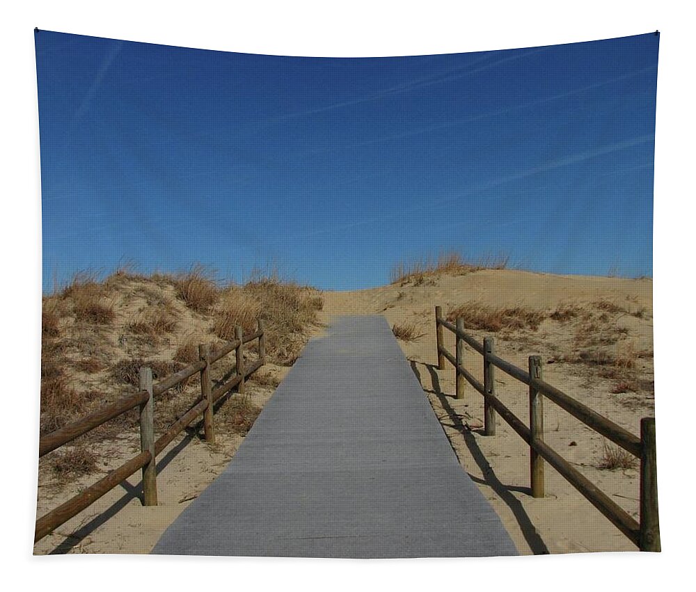 Path To The Sea Tapestry featuring the photograph Virginia Beach Tranquility by Cleaster Cotton