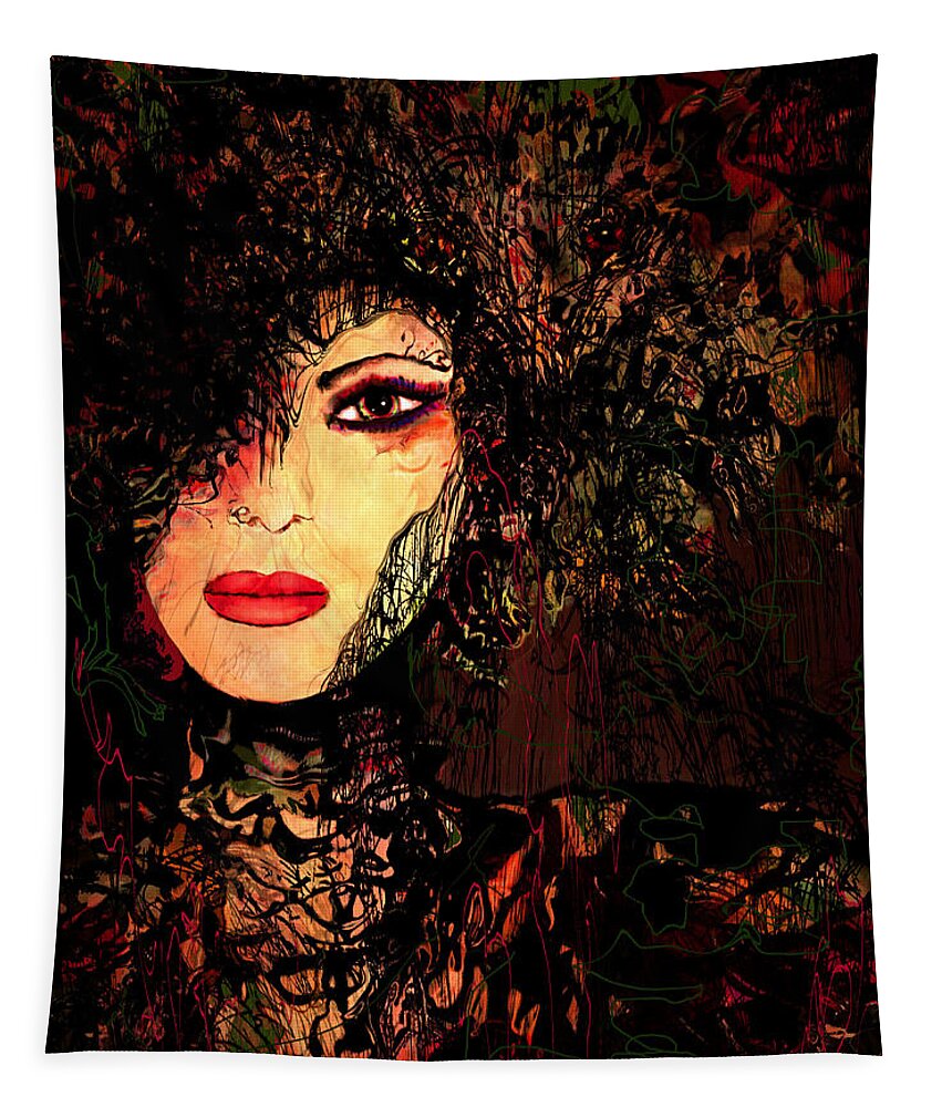 Woman Tapestry featuring the mixed media Transformation by Natalie Holland