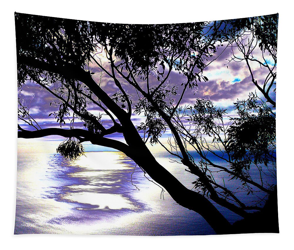 Funchal Tapestry featuring the photograph Tree in Silhouette by Tracy Winter