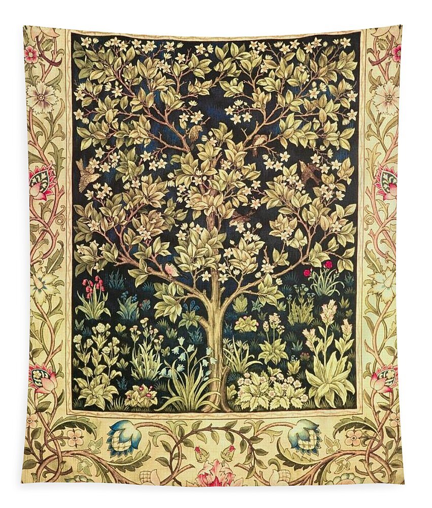 70x54 TREE OF LIFE Floral William Morris Tapestry Throw Blanket 