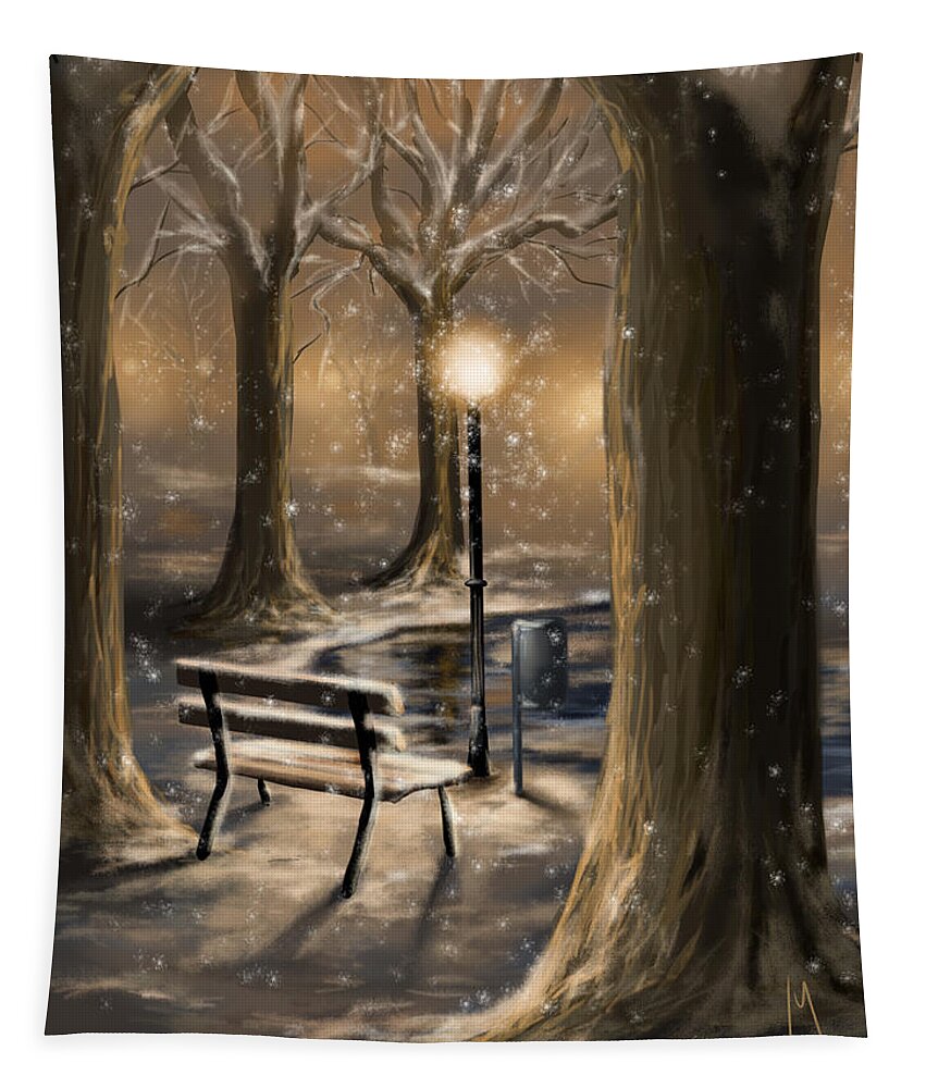 Winter Tapestry featuring the digital art Trees by Veronica Minozzi