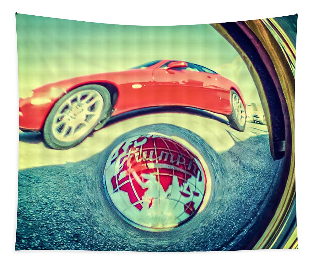 Retro Tapestry featuring the photograph Triumph and Jaguar by Spikey Mouse Photography