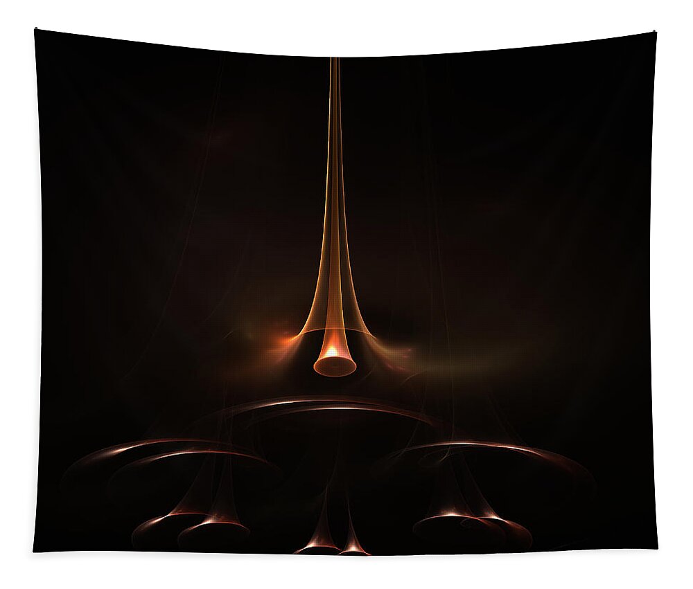 Fractal Tapestry featuring the digital art Trumpet of Doom by Richard Ortolano