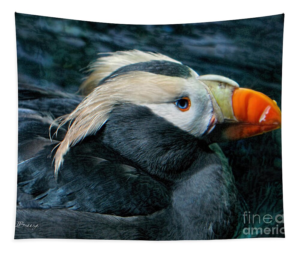 Puffin Tapestry featuring the photograph Tufted Puffin Profile by Jennie Breeze