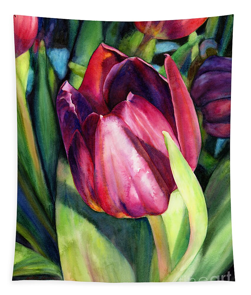 Tulip Tapestry featuring the painting Tulip Delight by Hailey E Herrera