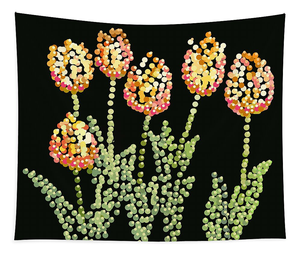 Tulips Tapestry featuring the digital art Tulips Bedazzled by R Allen Swezey