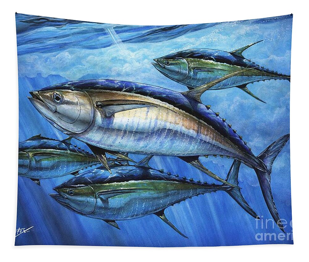 Yellowfin Tuna. Atun Tapestry featuring the painting Tuna In Advanced by Terry Fox