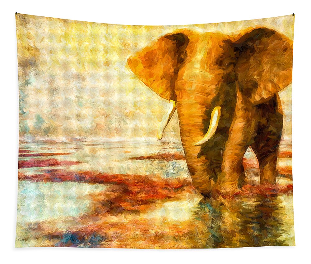 Abstract Tapestry featuring the painting Tusk by Bob Orsillo