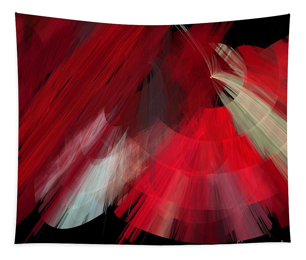 Ballerina Tapestry featuring the digital art TuTu Stage Left Red Abstract by Andee Design