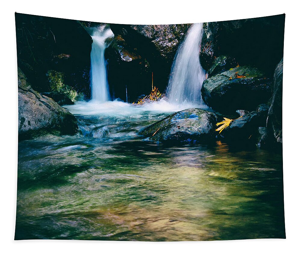 Autumn Tapestry featuring the photograph Twin Waterfall by Stelios Kleanthous