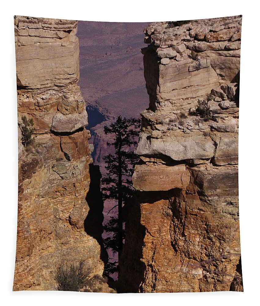 Nature Tapestry featuring the photograph Two Cliffs by Mary Mikawoz