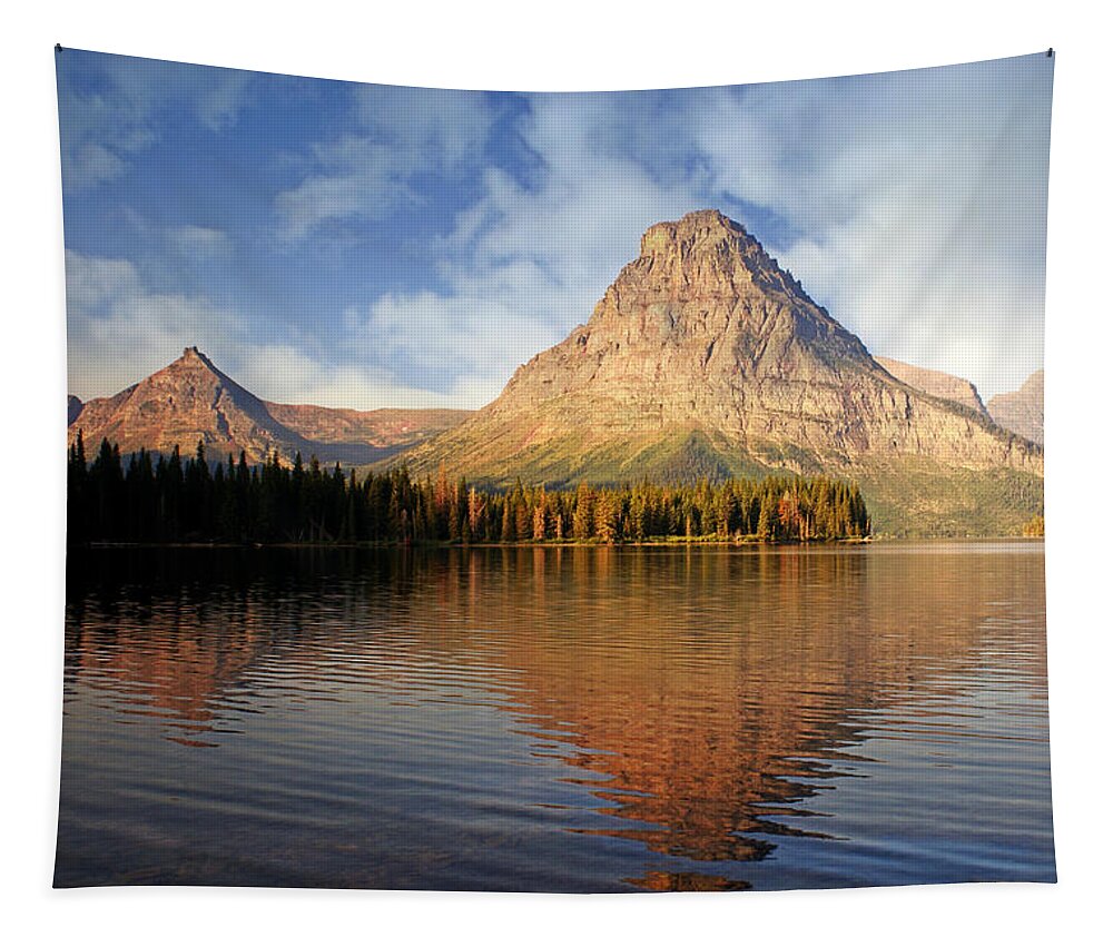 Two Medicine Lake Tapestry featuring the photograph Two Medicine by Marty Koch