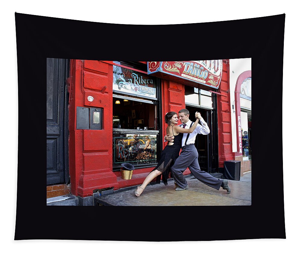 Young Couple Tapestry featuring the photograph Two to Tango, Buenos Aires by Venetia Featherstone-Witty