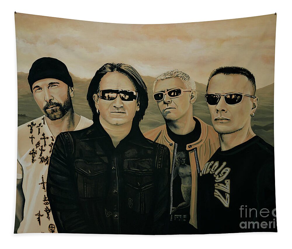 U2 Tapestry featuring the painting U2 Silver And Gold by Paul Meijering