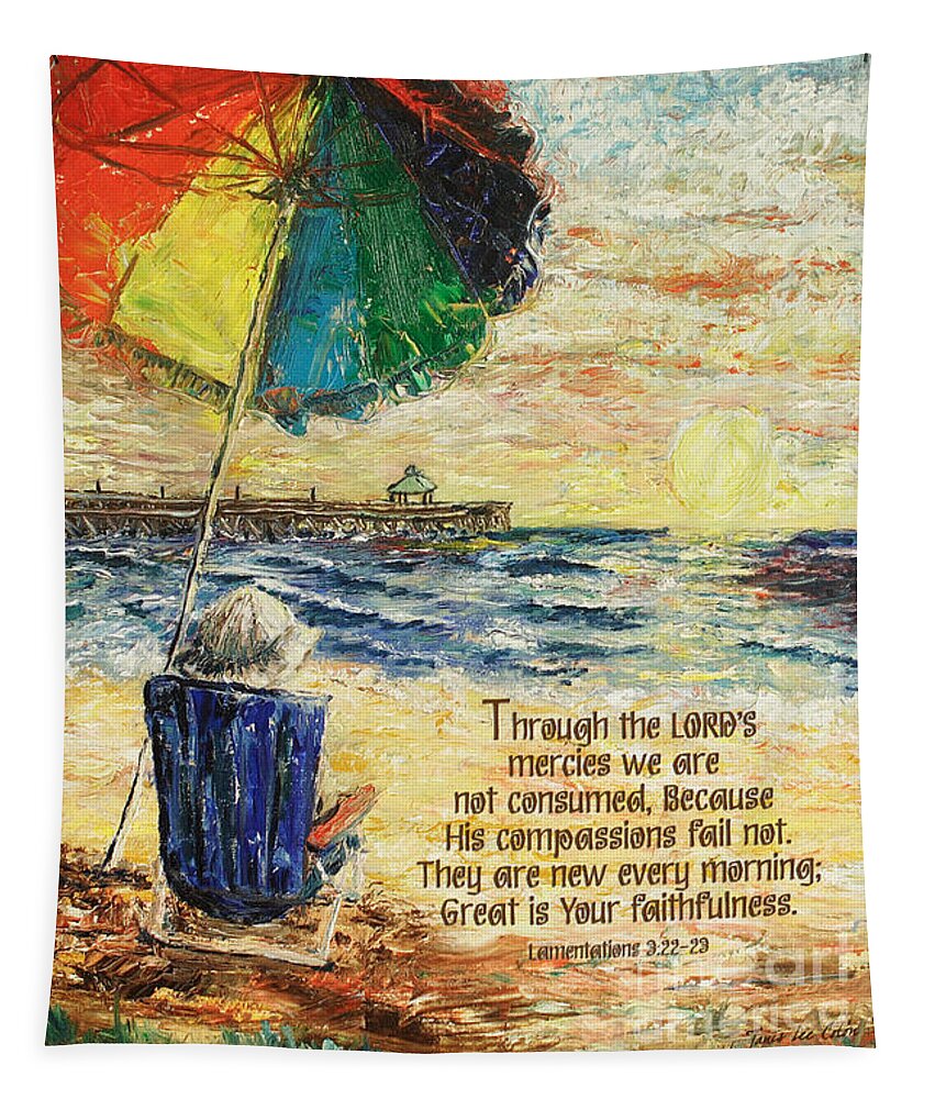 Umbrella Tapestry featuring the painting Umbrella Sunrise Lamentations 2 by Janis Lee Colon