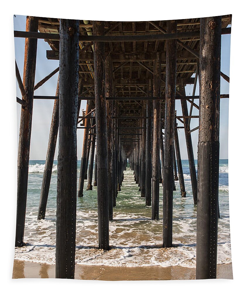 Oceanside Pier Tapestry featuring the photograph Under The Pier in Oceanside by Ana V Ramirez