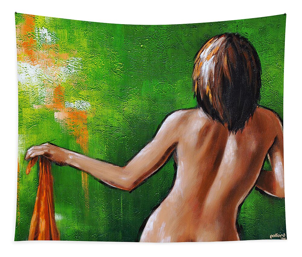 Nude Tapestry featuring the painting Undressed by Glenn Pollard
