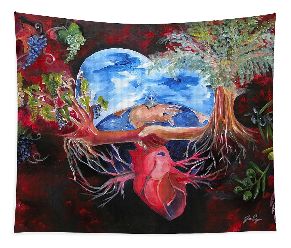 Unity Tapestry featuring the painting Unity by Jennifer Page