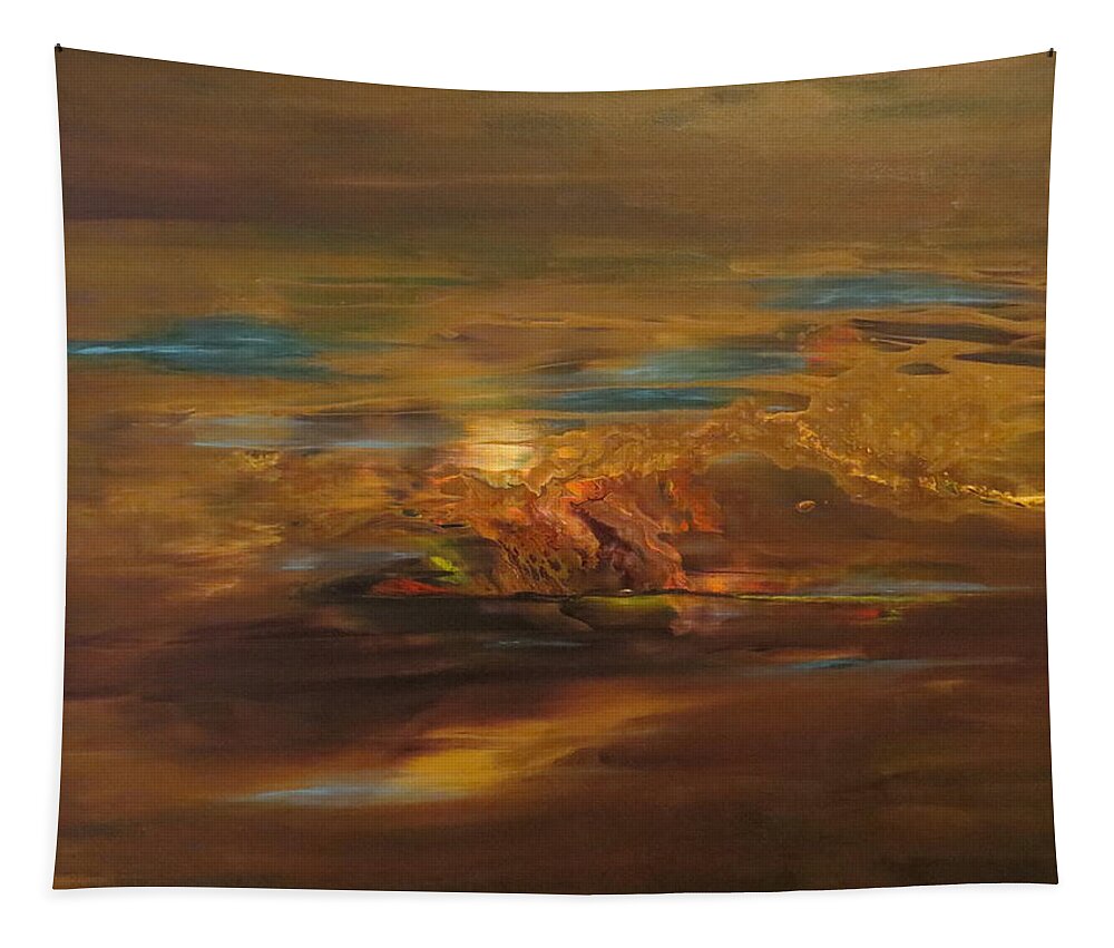 Abstract Tapestry featuring the painting Unpredictable by Soraya Silvestri