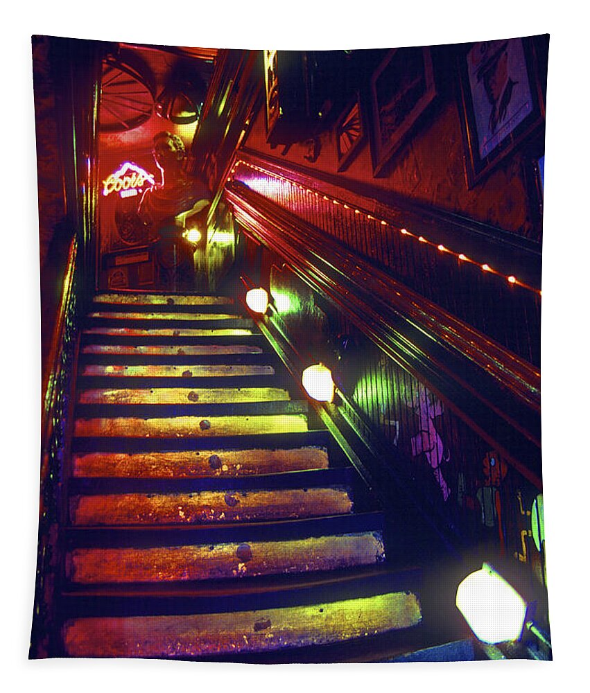 Bar Tapestry featuring the photograph Up to the Man Cave by Paul W Faust - Impressions of Light