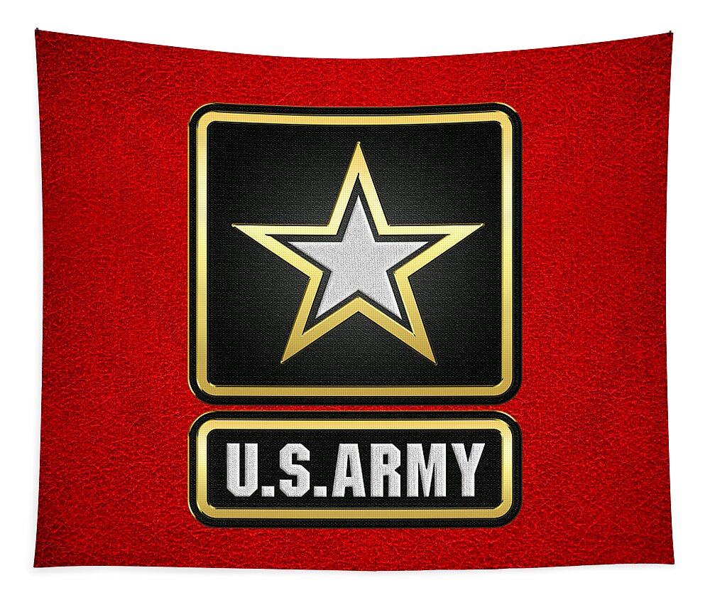 'military Insignia & Heraldry 3d' Collection By Serge Averbukh Tapestry featuring the digital art U. S. Army Logo by Serge Averbukh