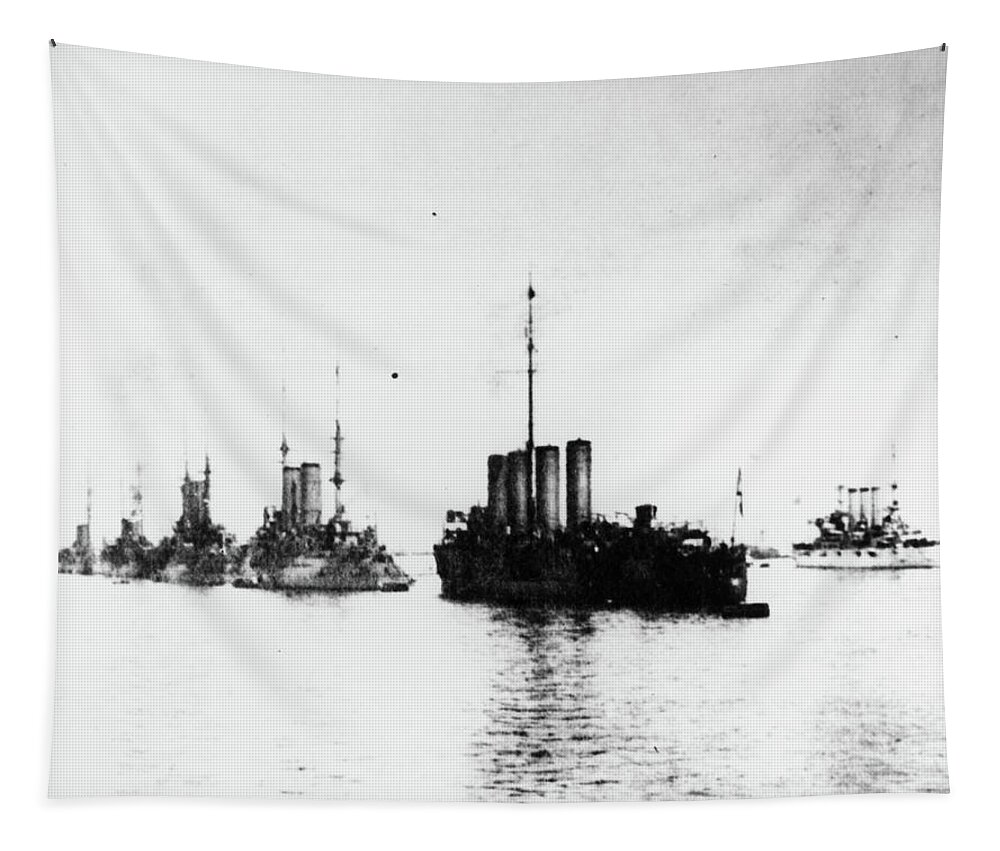 1909 Tapestry featuring the photograph Uss Connecticut, 1909 by Granger