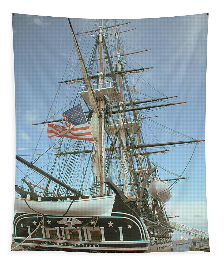 Constitution Tapestry featuring the photograph USS Constitution by Jeff Cook