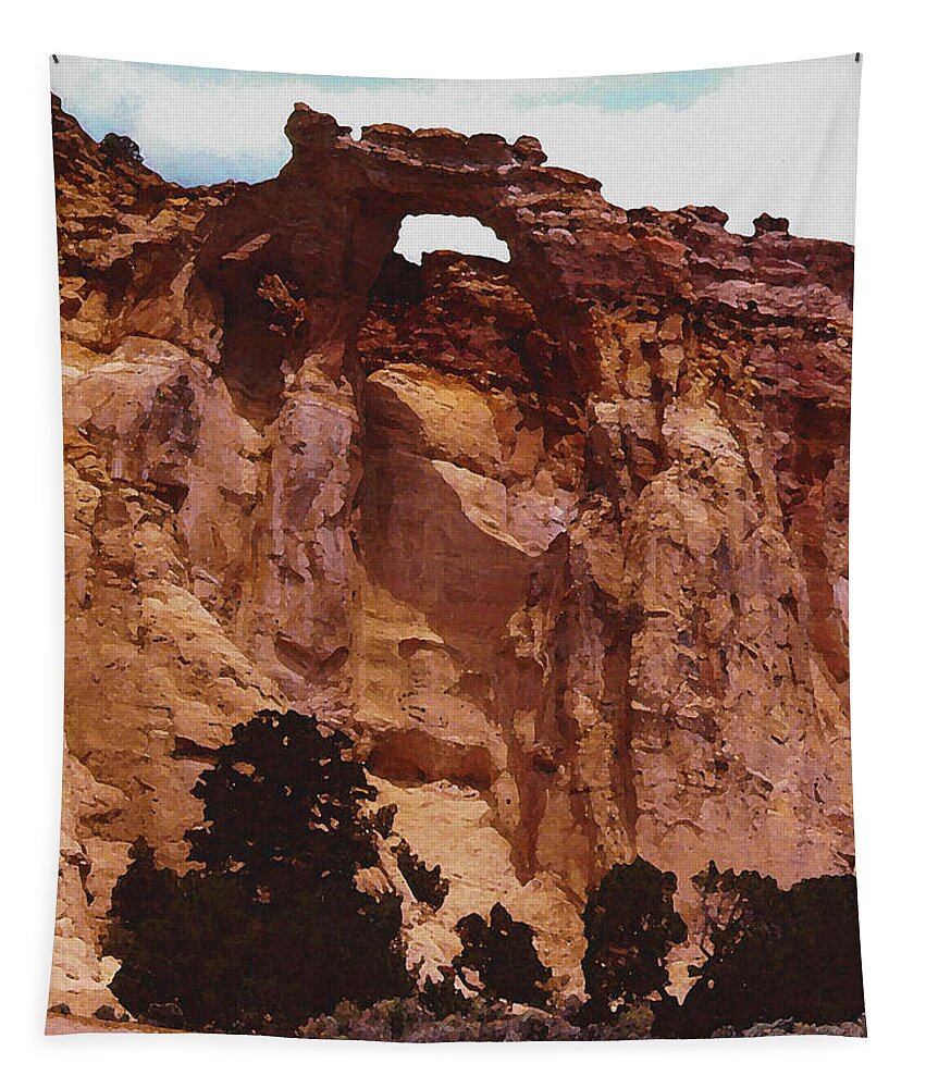 Digital Tapestry featuring the digital art Utah Arch by David Hansen