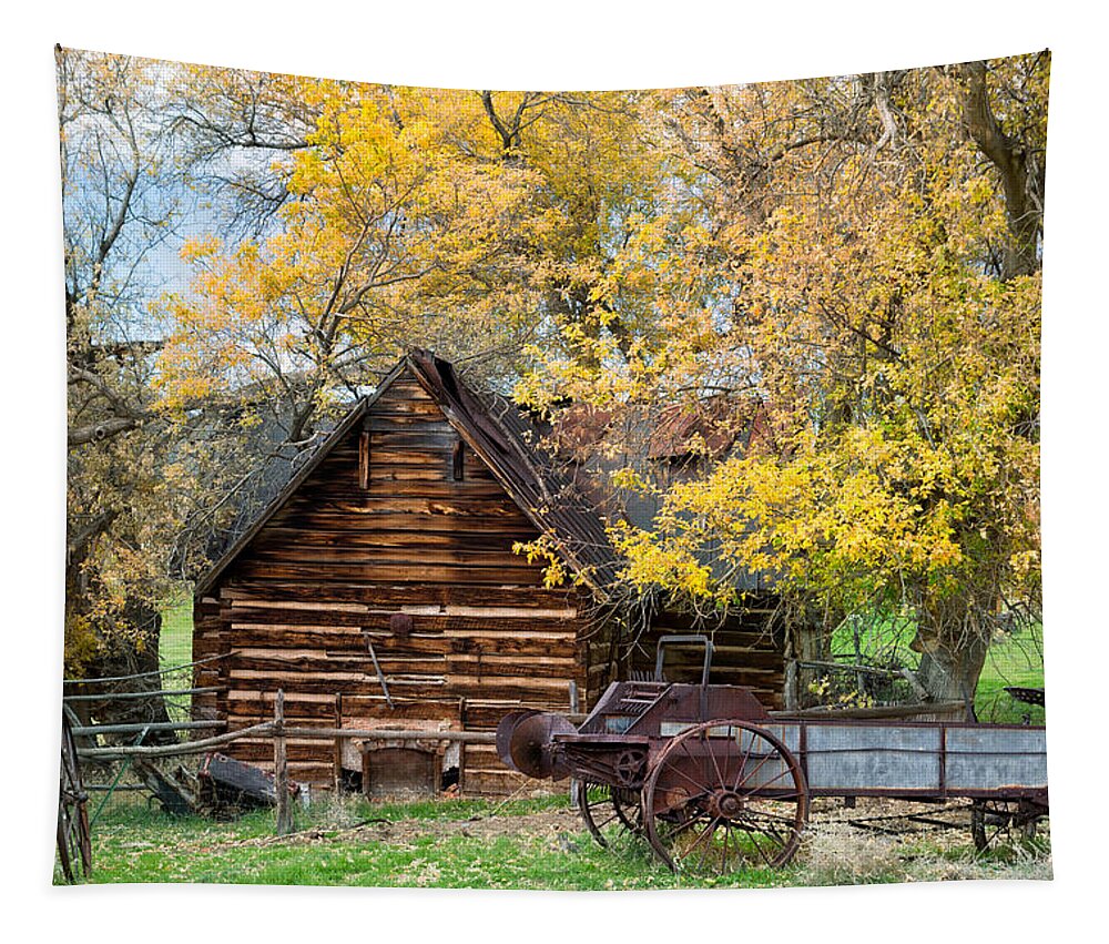 Log Cabins Tapestry featuring the photograph Utah Homestead by Kathleen Bishop