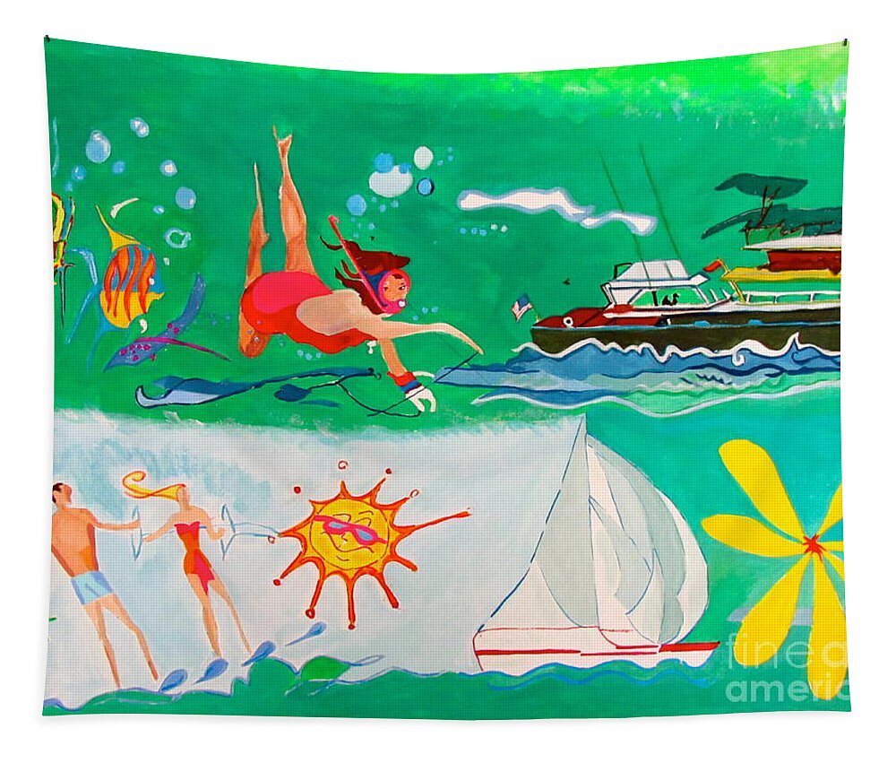 Vacation Tapestry featuring the painting Vacation All I Ever Wanted by Beth Saffer