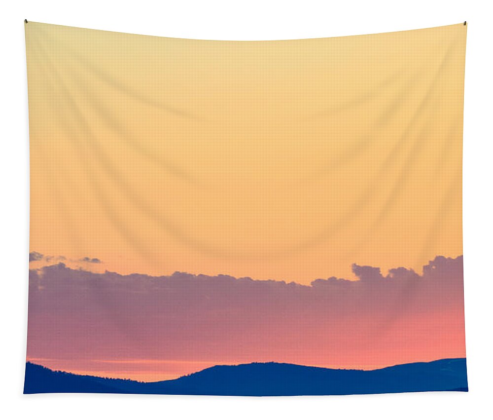 Sunset. Sunrise Tapestry featuring the photograph Vail Sunset by Linda Bailey