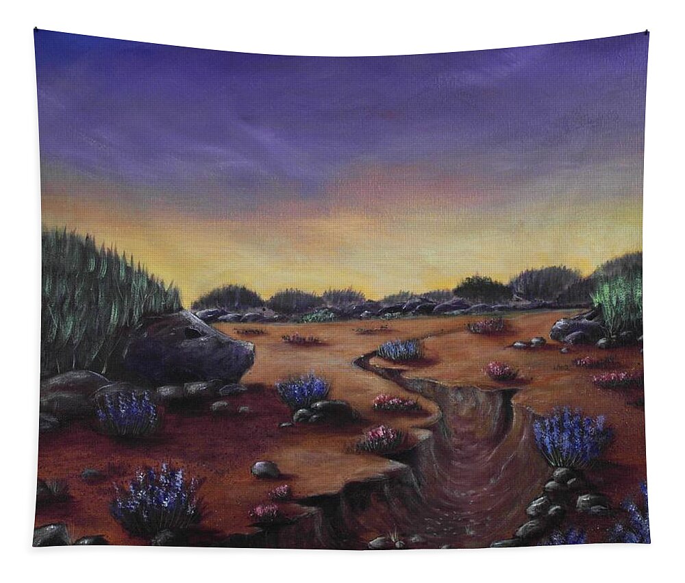 Hedgehog Tapestry featuring the painting Valley of the Hedgehogs by Anastasiya Malakhova