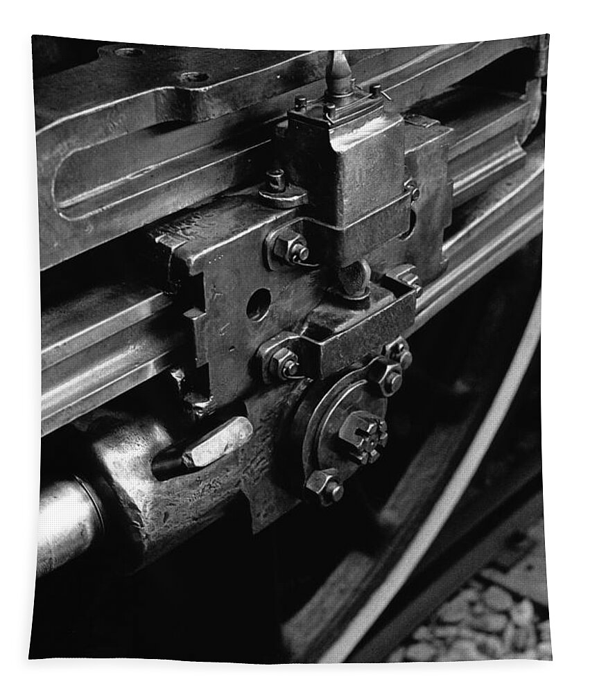 Steam Tapestry featuring the photograph Valve gear and Wheels by Riccardo Mottola