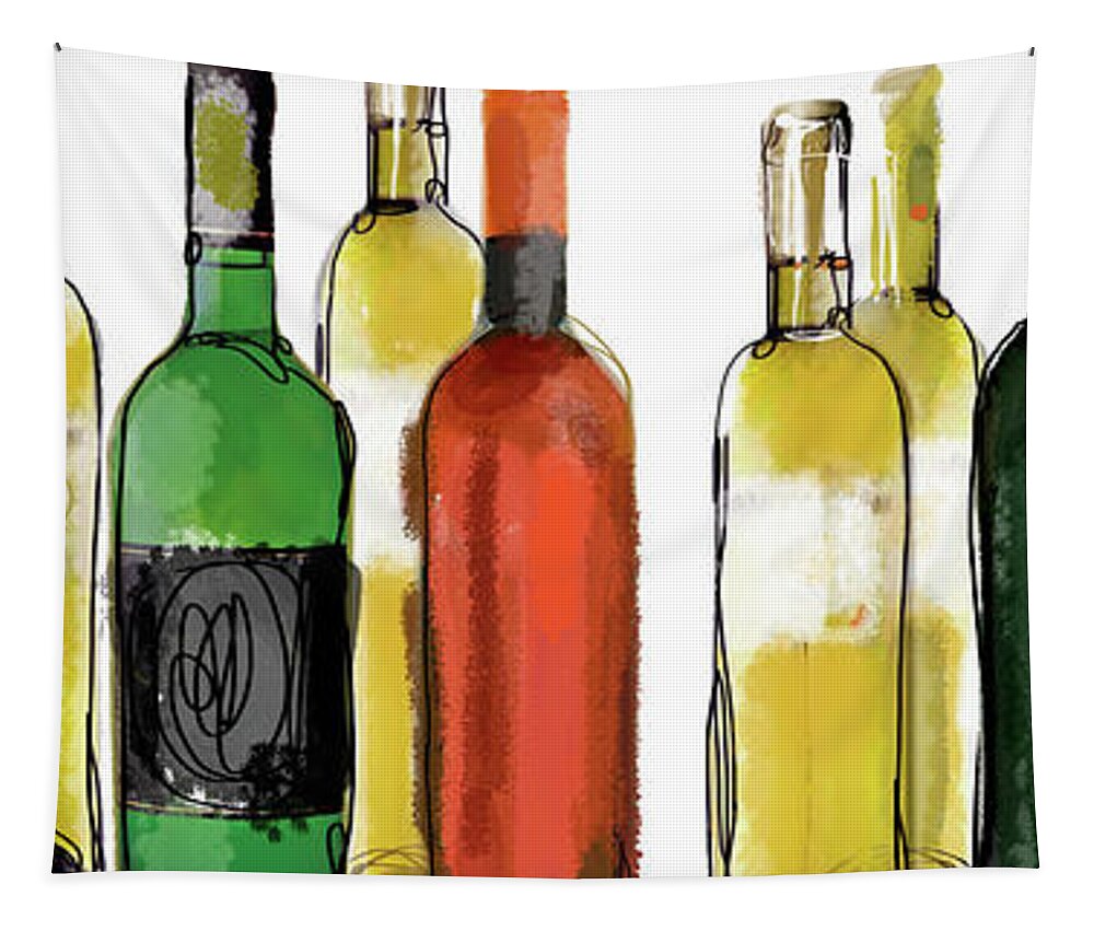 Abundance Tapestry featuring the photograph Various Wine Bottles by Ikon Ikon Images